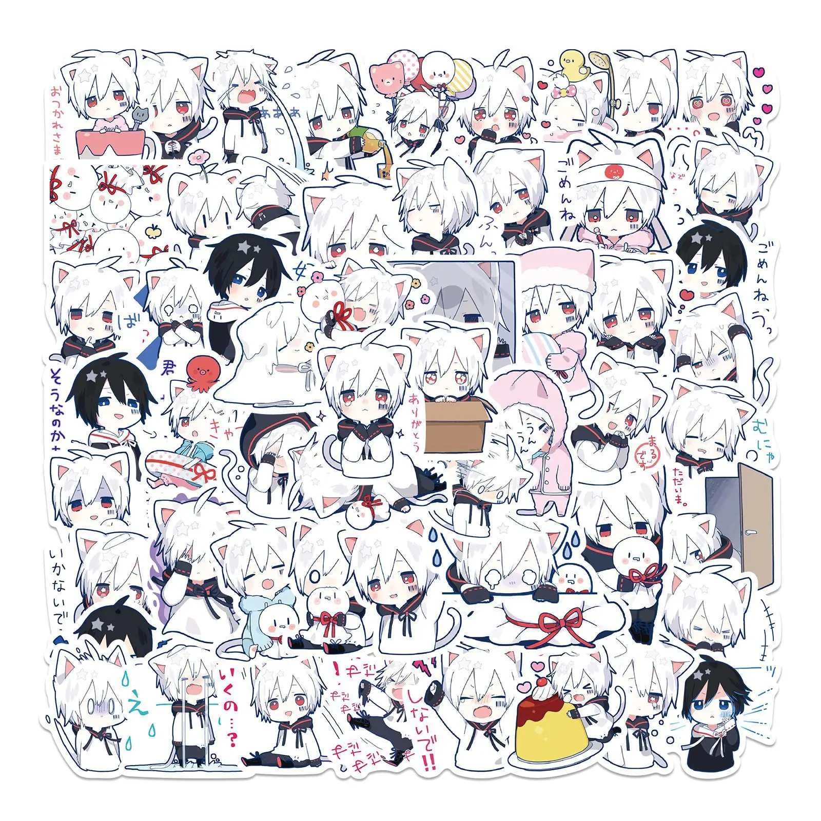 

10/30/65PCS Kawaii Japanese style boy Stickers for Kids Graffiti Decals Phone Guitar Luggage Cute Cartoon MEME Sticker Gift Toys