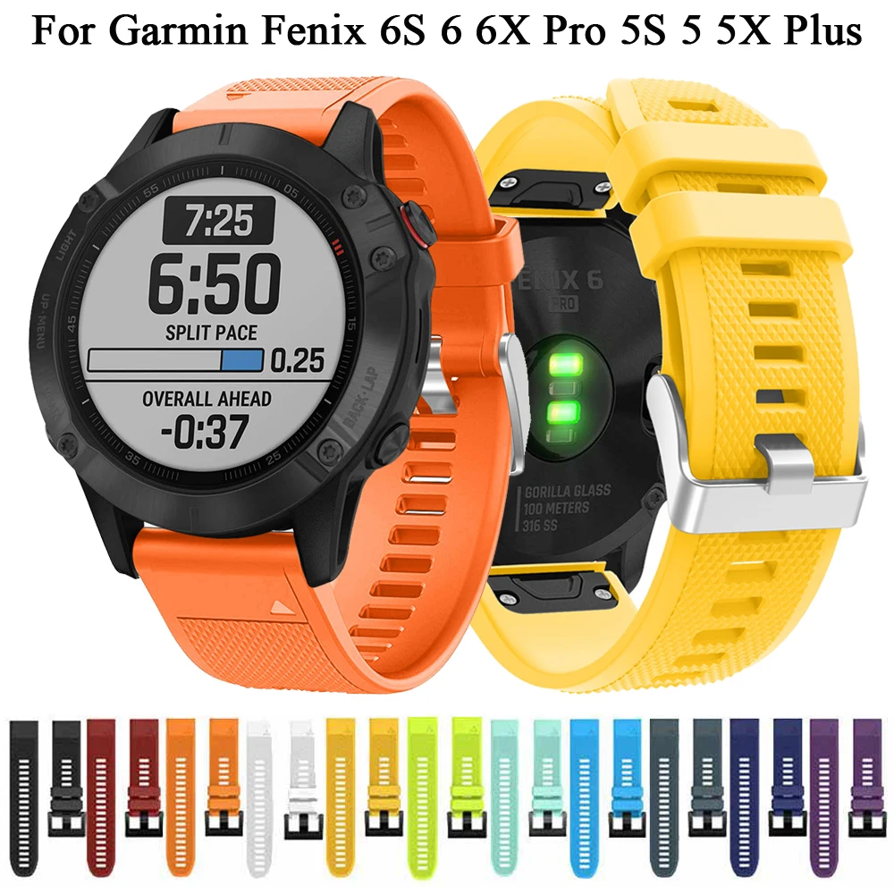 

Ремешок силиконовый для Garmin Fenix 6 6X 6S Pro 5 5X 5S Plus 3HR, быстросъемный браслет для наручных часов 20 22 26 мм, Easyfit