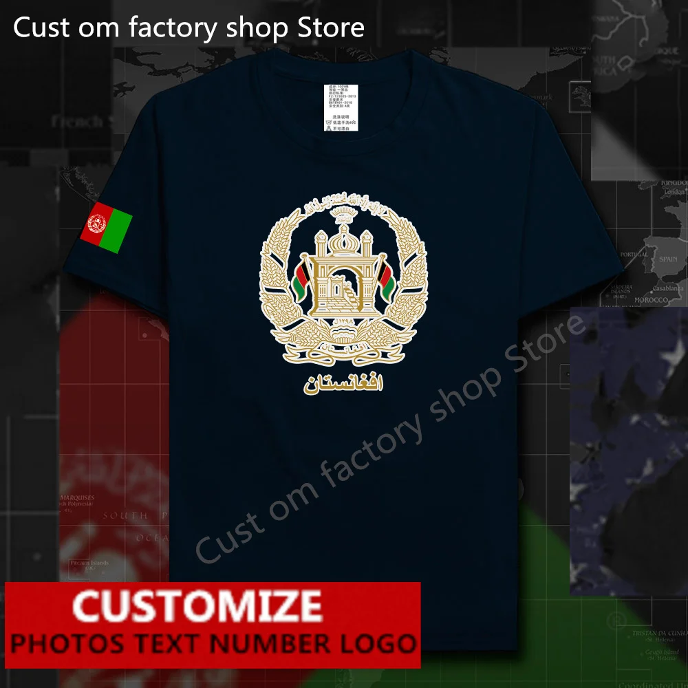 Maglietta Bandiera Del Paese Afghano Dell'Afghanistan Maglietta Personalizzata Gratuita Nome Fai Da Te Numero Logo 100% Cotone T-Shirt Afg Islam Pasht