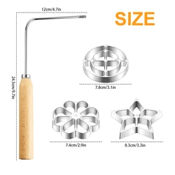 Aluminum Rosette Pastry Mold with Handle - Baking & Cooking Accessory (4pcs)