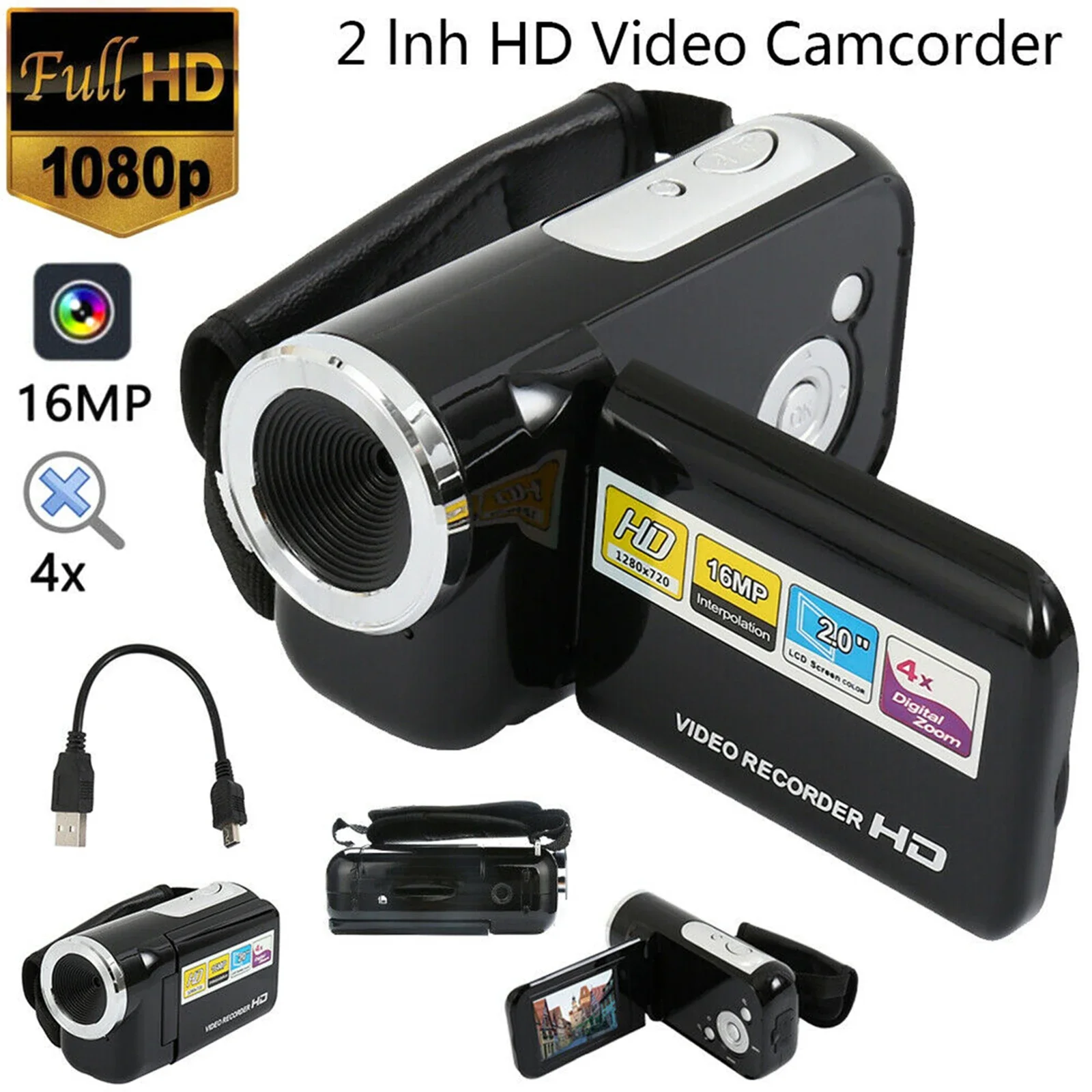 Fotocamera Digitale MENDUNER 16MP - 1080P, Schermo 2.4", Zoom 16X, Con Luce, Vintage - Foto 3