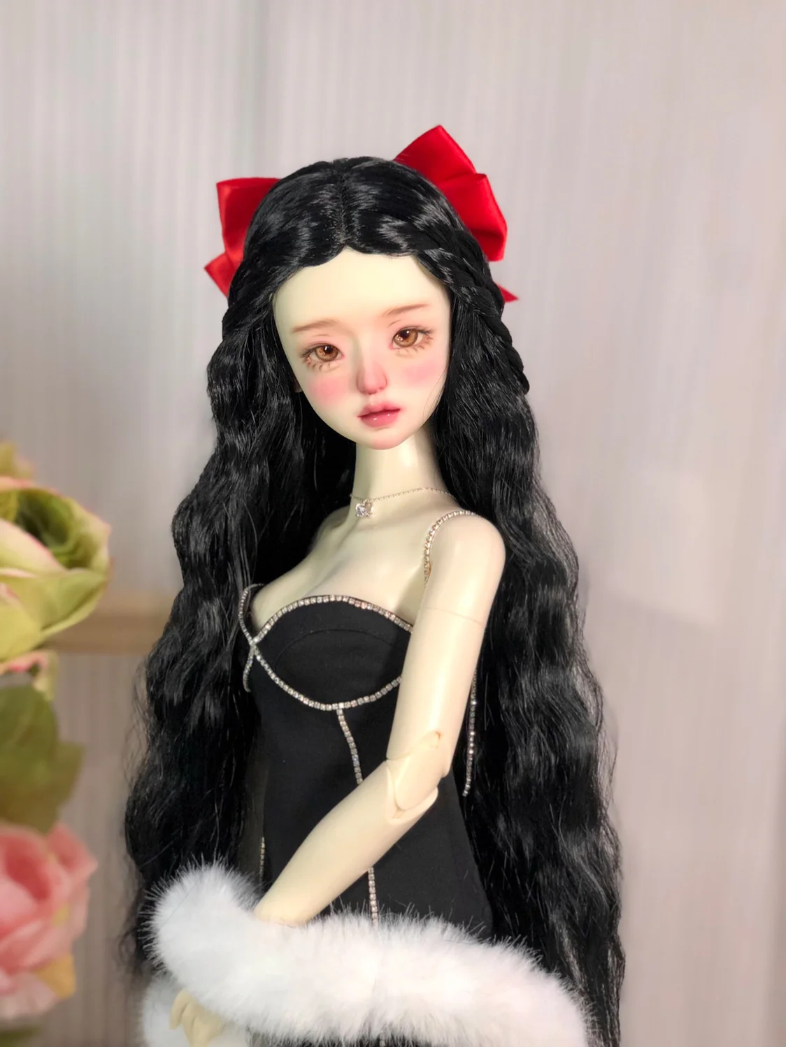 

BJD doll wig for 1/4 bjd MSD YOSD DD doll wig brown gold pink braid curly wave long wig doll special hair Multicolor optional