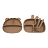 Baby Bear Compartment TrayChildren's Suction Cup Autonomous Eating Training BowlChildren's Supplementary Tableware Set 3