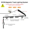 SCON Creative Magnetic Lamp Holder 34mm Width Aluminum 0.5M 1M Ceiling Recessed Suspended LED Magnet Mount Lights Track Rail 3