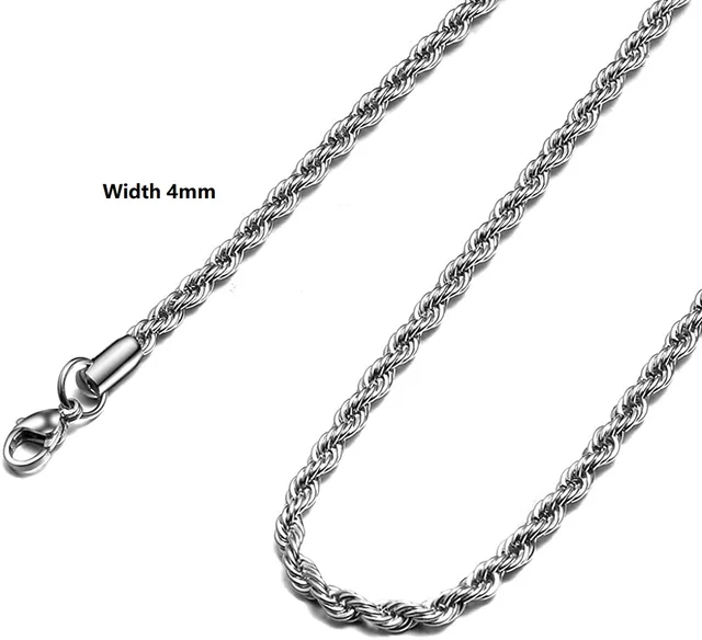 Cadenas Para Hombre, Mujer, Ninos - Plata 925 De Ley Esterlina, Figaro Italiana Corte De Diamante