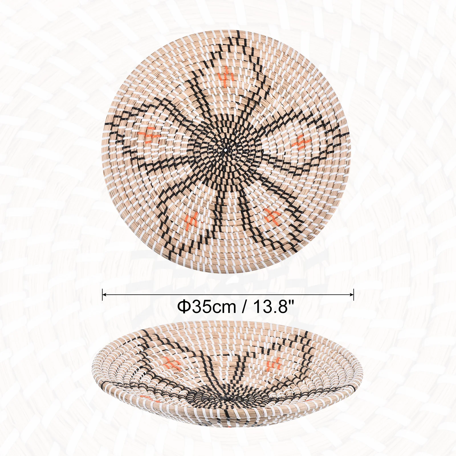 Decorazione Da Parete Bohémien Uxcell - Set 4 Pezzi In Vimini Intrecciato A Mano - Per Soggiorno, Camera O Esterno - Foto 5