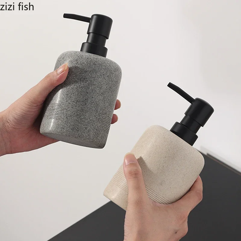 High Beauty Sandstone Lotion Bottle Bathroom Creative Soap Dispenser Shampoo Bottle Hand Soap Household Bathroom Supplies