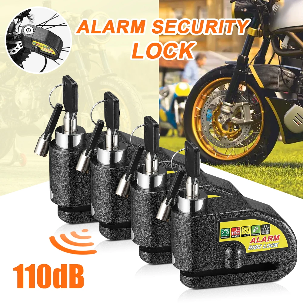 ROCKBROS Motorcycle Disc Lock Alarm Anti-theft 110db Waterproof Alloy
