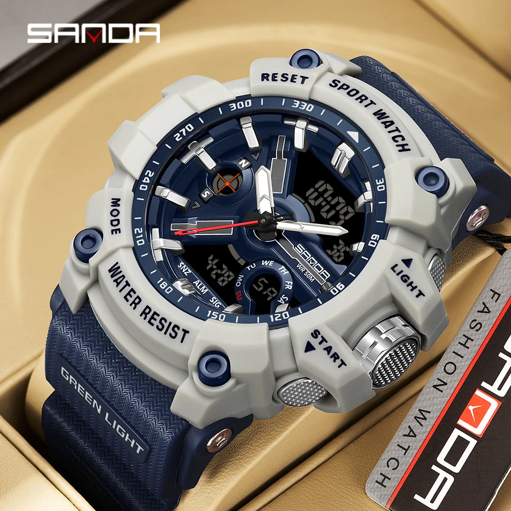 Sanda New Military Shock Watches Orologio Stile G Per Uomo Orologio Da Polso Analogico Al Quarzo Da Uomo Orologio Sportivo Impermeabile Orologio Digit