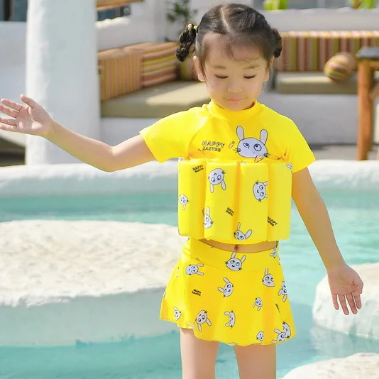 Split Swimsuit Boys and Girls Cartoon Buoyancy Swimsuit Children Girl Summer Vacation Beachwear Traje De Ba&ntilde;o Dividido