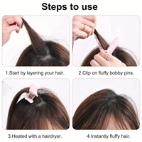 4 pinces à cheveux rondes élégantes, racines de cheveux colorées améliorent un bigoudi moelleux, rehausseur de coiffure instantané 5
