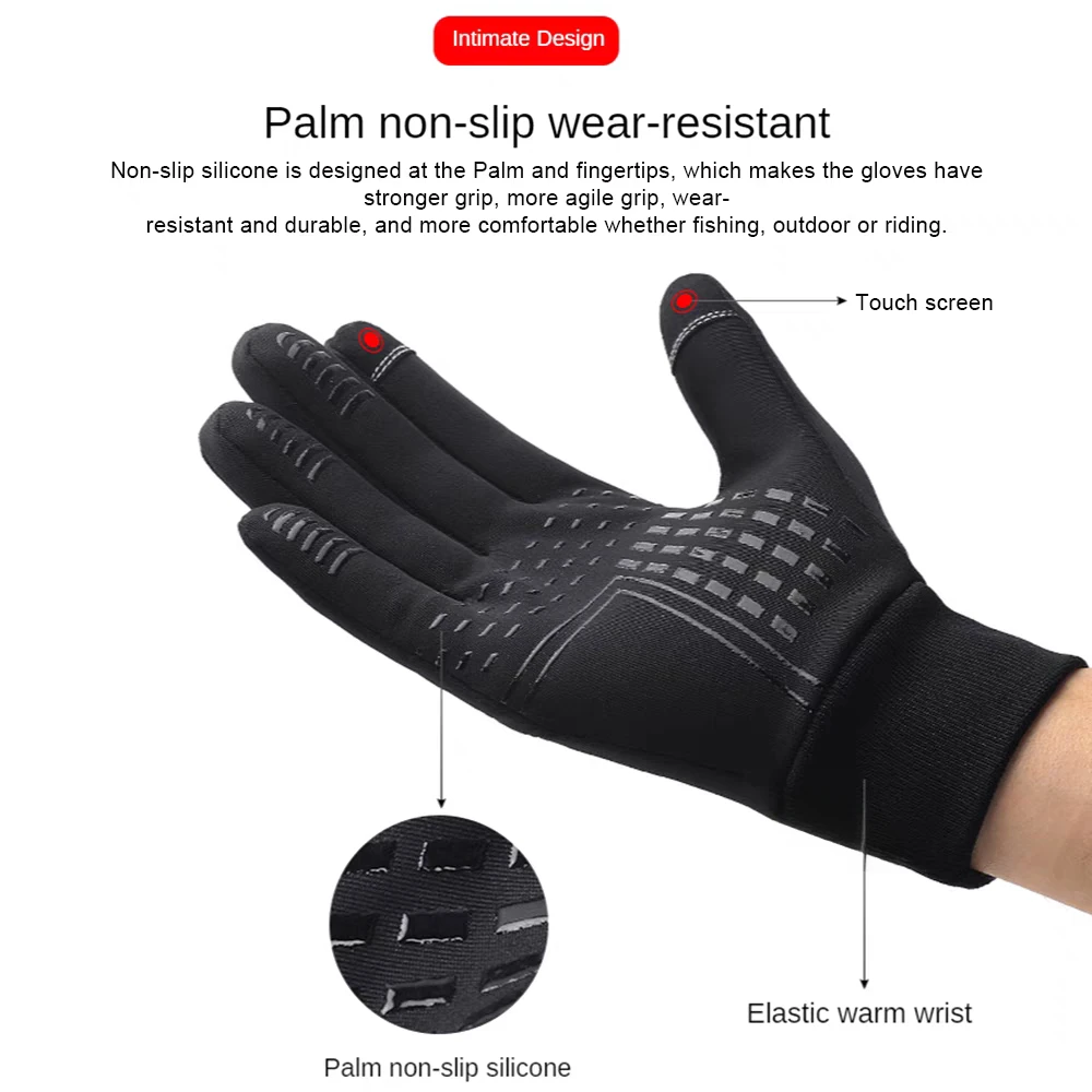 Sports Gloves Autumn Winter Men Women Gloves Touch Screen Waterproof Windproof Gloves Outdoor Sports Warm Thermal Fleece Running Ski
