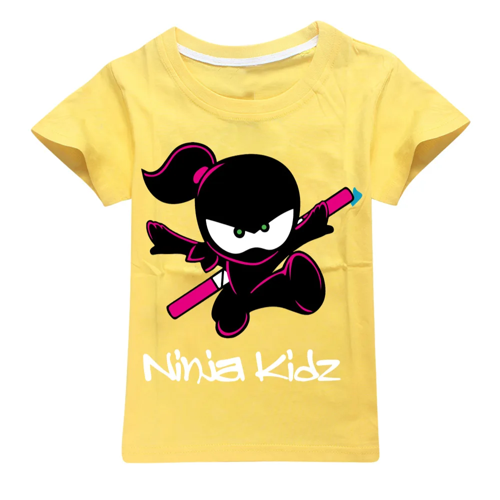 Ninja Kidz Baby Kids Summer Cotton Short-Sleeved T-shirts Children Sweatshirt Cartoon Teenager Tops Boys Girls Tees Clothing 4