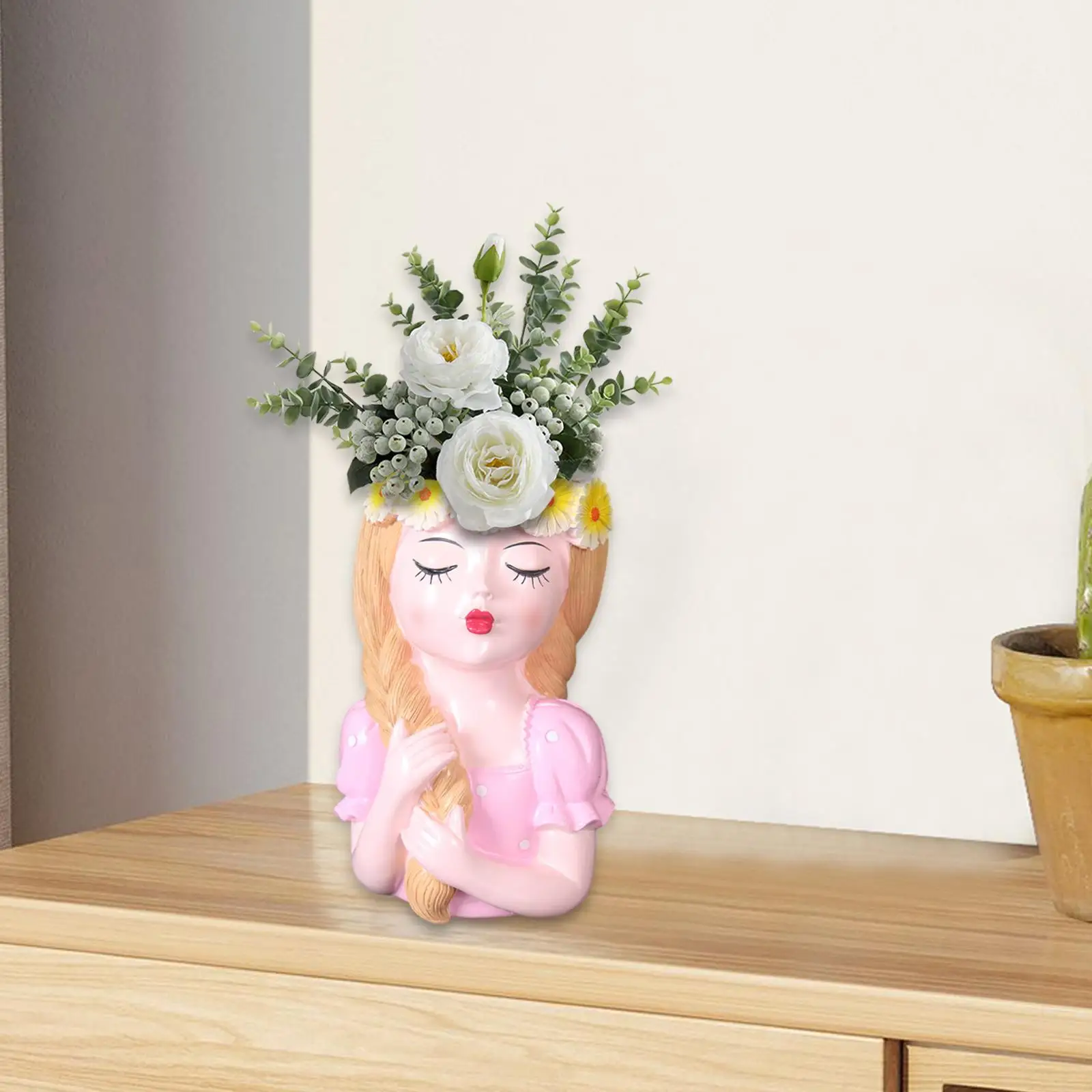 Head Planter Decoration Unique Small Flower Pot for Indoor Outdoor Plants