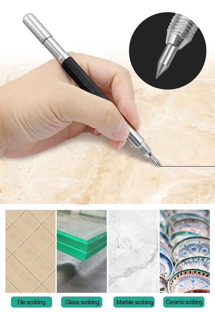 Double End Sharp Tungsten Steel Tip Scriber Clip Pen Keramik Glasschale Metallkonstruktion Markierungswerkzeuge – Detail 5