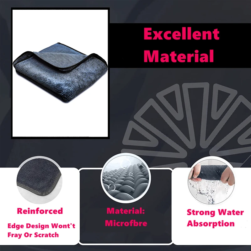 650GSM Car Cleaning Microfiber Towel Detailing Auto Washing Quick-Drying Towels 40*60cm Absorbent Large Microfiber Rag For Cars 5