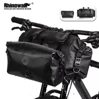 Rhinowalk 2021 Fahrrad Tasche Wasserdichte Große Kapazität Lenker Tasche 2-stück Vorne Rohr Radfahren Tasche MTB Rahmen Stamm Bike zubehör