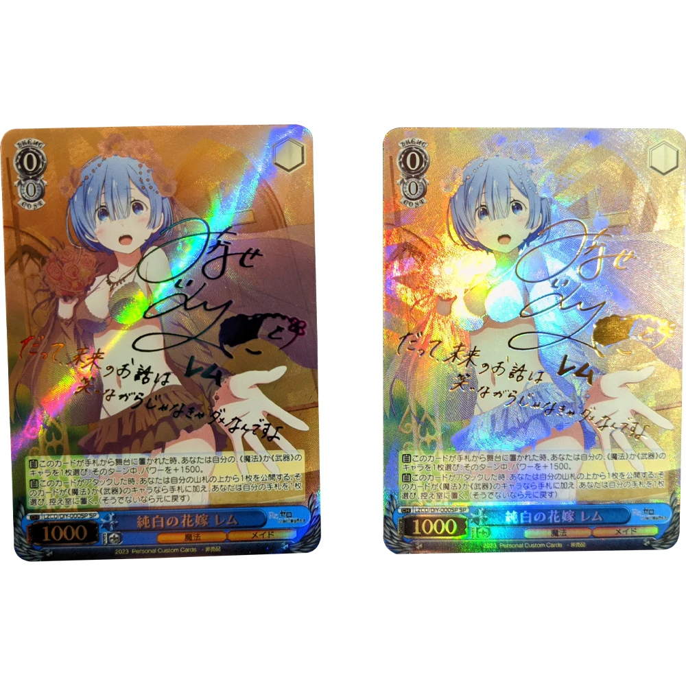 

Pure White Bride Rem Anime WS Collection Card Refractive Color Flash Bronzing Signature Card Anime Peripherals Kids Gift 63*88mm