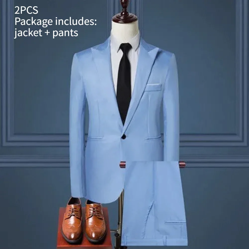 طقم بدلة رجالي قطعين (جاكيت وبنطال) بتصميم ضيق (Slim Fit) - أنيق ومناسب للمناسبات والأعراس S05afc8b192d0441390f46d4d49fa3a3fH