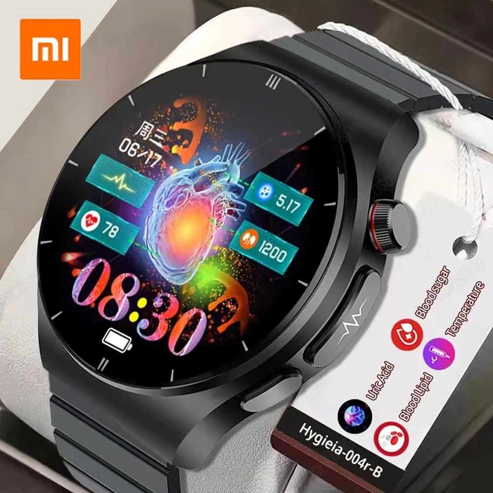 Xiaomi Mijia Blood Glucose Smartwatch Men Lipid Acido Urico Health Monitor Ecg + Ppg Blood Pressure Frequenza Cardiaca Bluetooth Call Watch