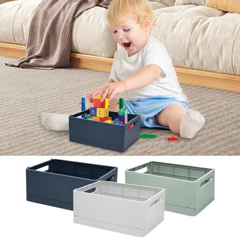 

Collapsible Storage Bins Desktop Folding Storage Box For Kids Toys Organizer With Handle Crate Bins Stackable Laundry Baskets