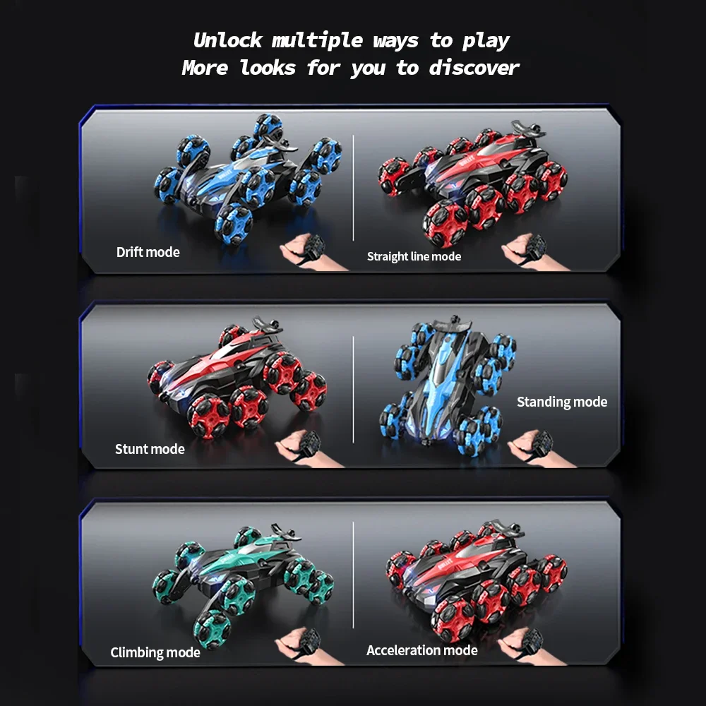 RC Car Toy Eight Wheels Spray Twisting Stunt Drift Car Remote Controlled Cars RC Toy for Children Adults Watch Remote Control 5