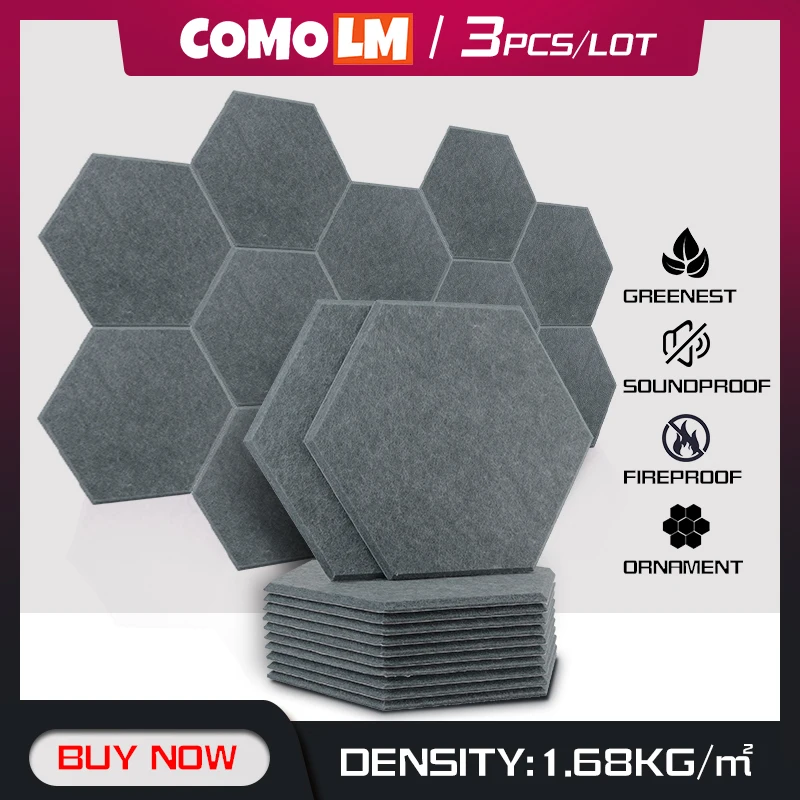 Sound Proof Wall Panels Noise Pared 3Pcs Hexagon Acoustic Panel 18cm Home Decorative For Living Room Studio Insulation Sticker touo acoustic insulation 12 pcs sound absorbing panels acoustic panel acoustic treatment home music studio sound proof wall pane