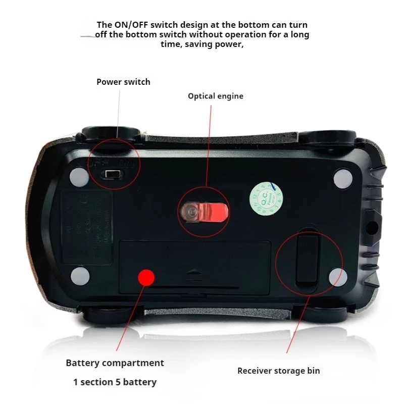 Car Wireless Mouse Cute Creative Personalized Office Bluetooth Wireless Connection Business Laptop Desktop Battery Mouse Celeste
