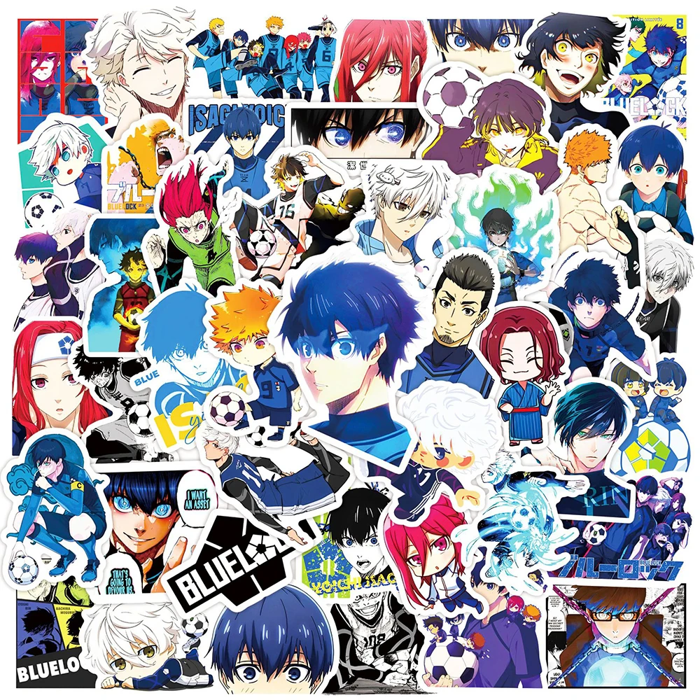 10/30/50pcs Anime BLUE LOCK Stickers Isagi Yoichi Cartoon Sticker Laptop Motorcycle Stationery Phone Chigiri Hyoma Decal Toys