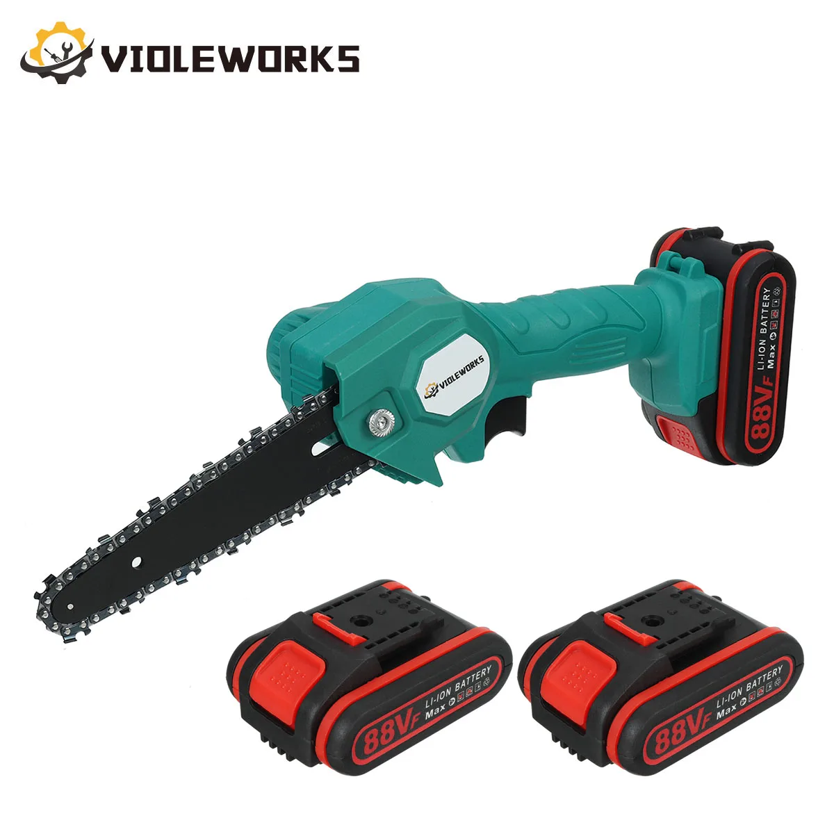 6 Inch 88vf Mini Electric Saw Chainsaw 2pcs 13000mah Liion Battery Garden Tree Woodworking