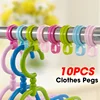 10Pcs Windproof Clothes Pegs Drying Clothes Buckles Hanger Windproof Hook Laundry Hook Clip Plastic Hanger Windproof Buckles 1