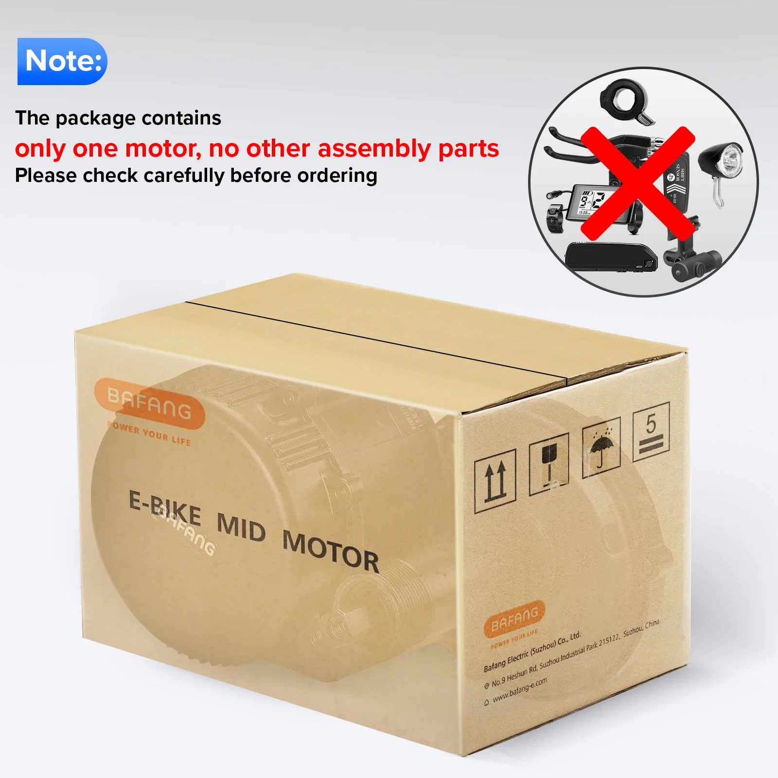 Ebike Motor Kit For Bafang BBS01B BBS02B BBS01 BBS02 750W 500W 350W 250W No Accessory&Part Electric Bike Engine