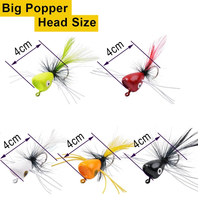 15Pcs Foam Popper heads fly Fishing Saltwater Topwater Floats bait Flies  Tying Poppers Jig Bass Walleye Panfish Lure Fishing Kit - AliExpress