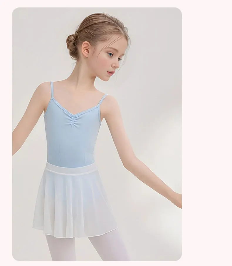 Tanzkostüm, Trainingskleid für Kinder und Mädchen für das Ballett, Sommerballettrock, Tanzrock mit Spitze für die Güteprüfung – Detail 9
