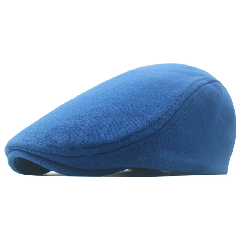 Cotton Newsboy Caps Autumn Winter Beret Male Horn Retro Solid Peaked Cap Forward Hat For Men Protection Elasticity Peaky Blinder casual hat