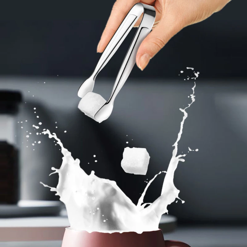 Stainless Steel Mini Food Clips for Sugar Cubes Ice Cube Tweezers Cute Baking Pastry Cake Decoration Candy Dessert Clips