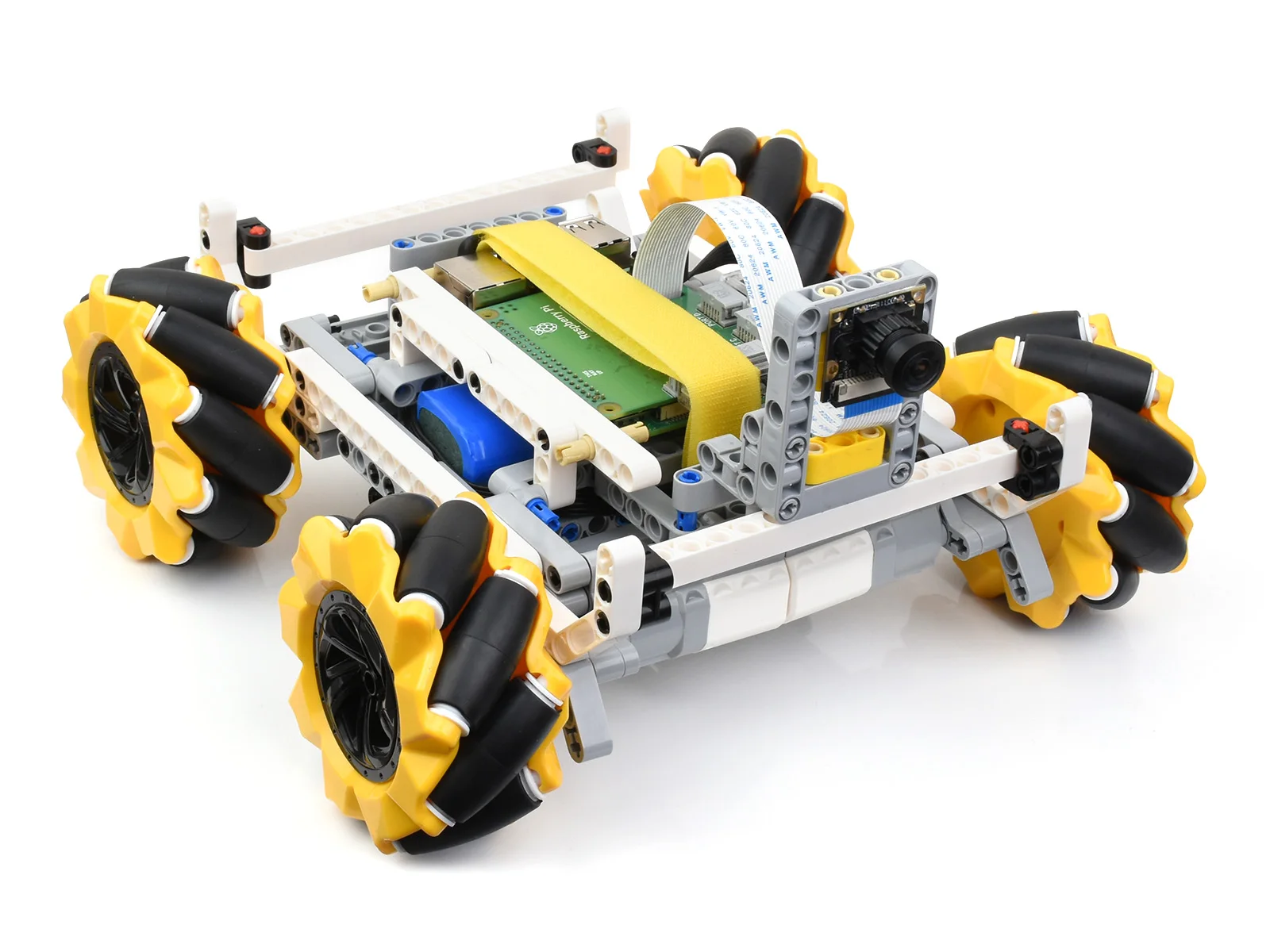 Kit Waveshare BuildMecar, robot Smart Building Block con ruote Mecanum, fotocamera da 5 MP, basato su Raspberry Pi Build HAT