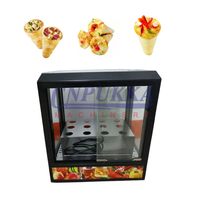 Top Selling 110V 220V Pizza Cone Warmer Cabinet Cone Pizza Heating Warming Machine Showcase Display Case for Sale