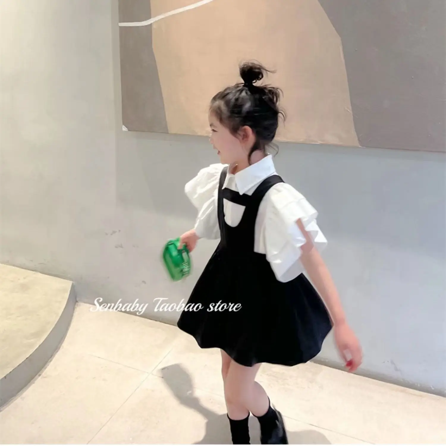 Girls Baby Summer Clothing Set Flying Sleeves Tops Shirts+dress Fashion Kids Elegant Girl 2pcs Suits Children Clothes Sets - 5