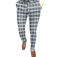 2023 New Pant Sweatpants Mens Slim Fit Plaid Print Zipper Casual Fashion Long Pants Trousers Free Shipping - Image 5