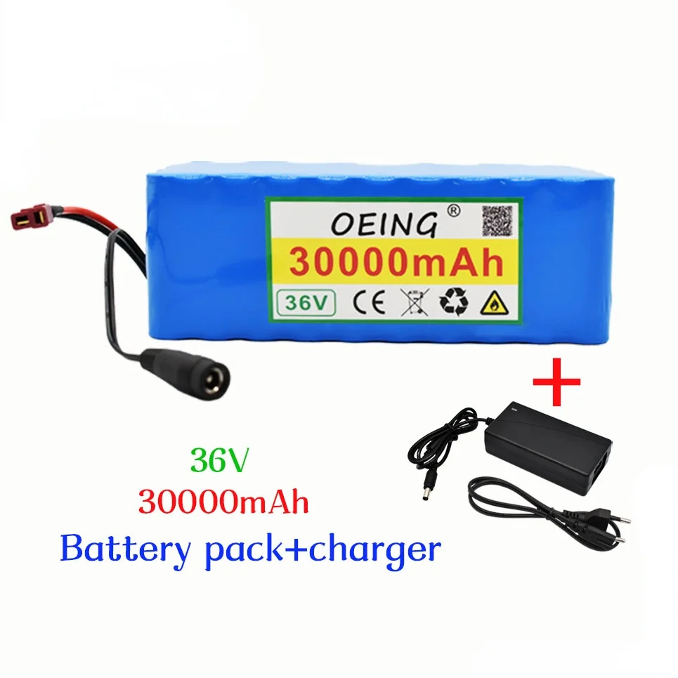 

36V 10S4P 30Ah 500W Hoge Capaciteit 42V 18650 Lithium Batterij 30000Mah Elektrische Fiets Scooter Met bms XT60 Plug + Lader