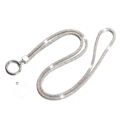 Sparkling Rhinestone Phone Lanyard with Anti - Lost Chain Strap (Multicolor)
