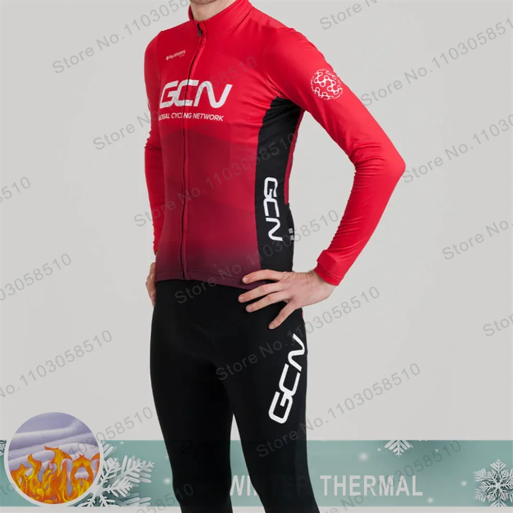 

Gcn Winter Bicycle Set Bike Cycling Team 2024 Men Thermal Fleece Long Sleeve Sportswear Pro Traje De Maillot Ciclismo Hombre
