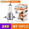 OSRAM Original Headlight Lamps 24V H7 10PCS 100W 62250 PX26d Trucks Bulbs Bus Low Beam High Beam Super Bright 3200K 3
