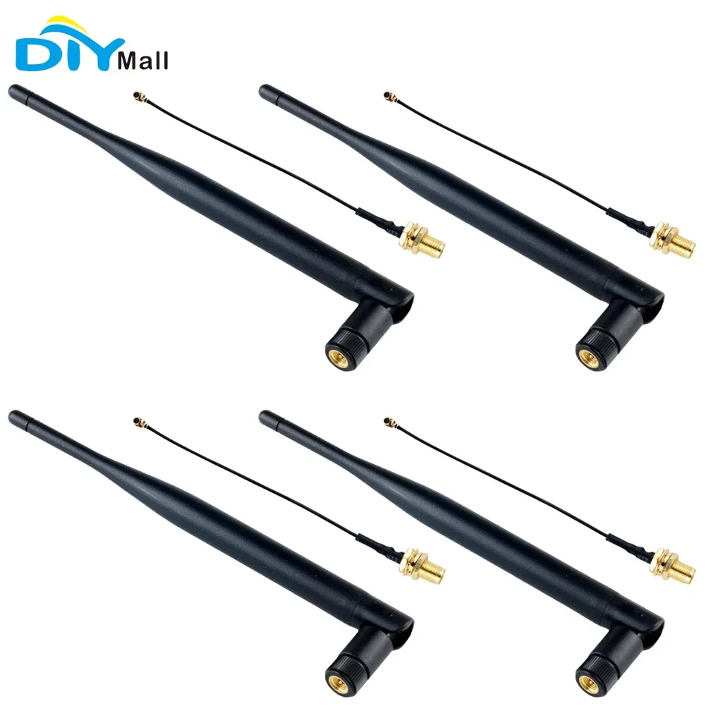LoRa Antenna 868MHz / 915MHz 5DBi SMA Male with Extenstion Cable Omni-directional for Meshtastic LoRa 32 V3 LoRaWAN（4PCS）