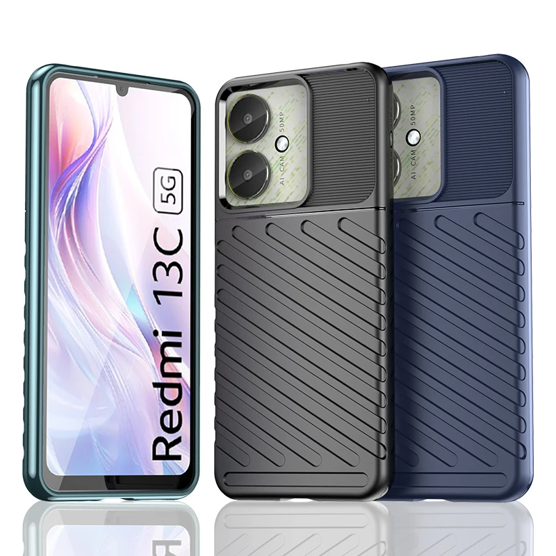 Cover Custodia In Silicone Antiurto Per Redmi 13C 5G/Poco M6/13R 5G/13C 4G/Poco C65