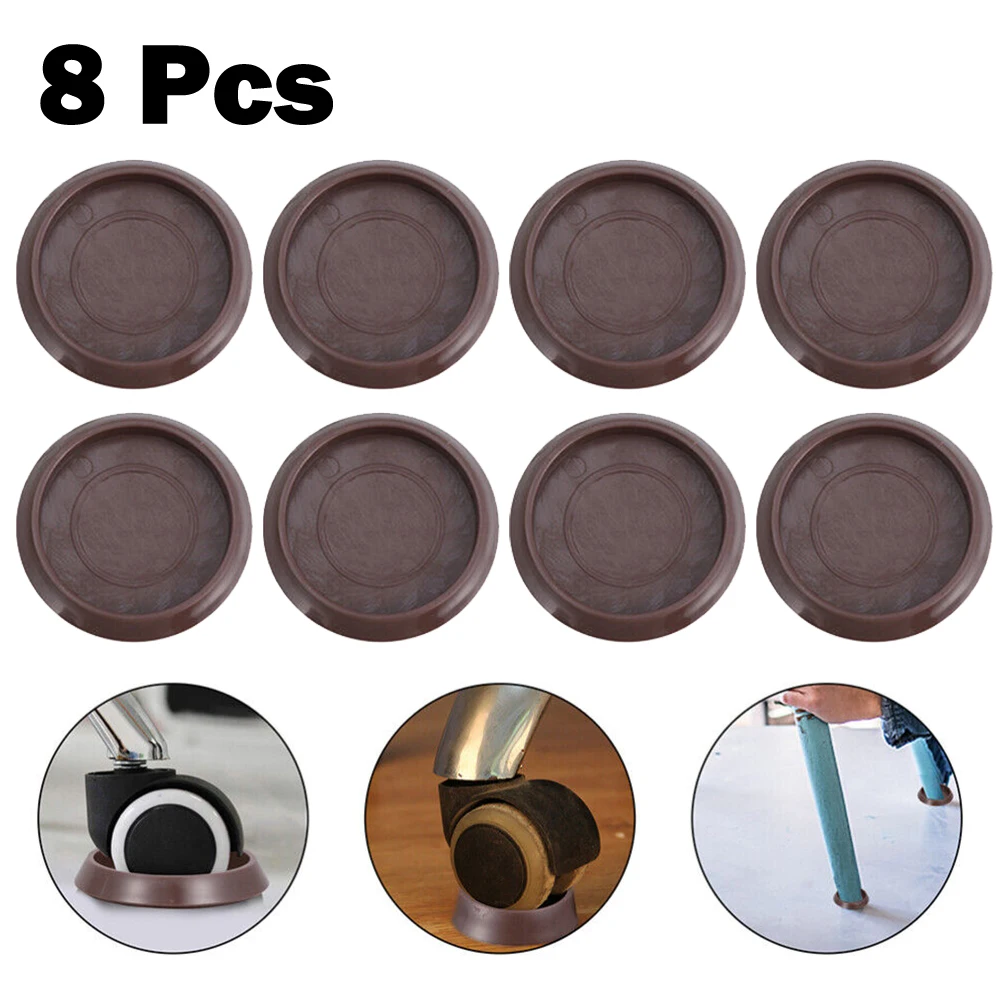 Description Picture 2 of item8pcs Round Furniture Caster Cups Anti-Sliding Floor Wheels Grippers Protectors Anti Vibration Pad Chair Roller Feet