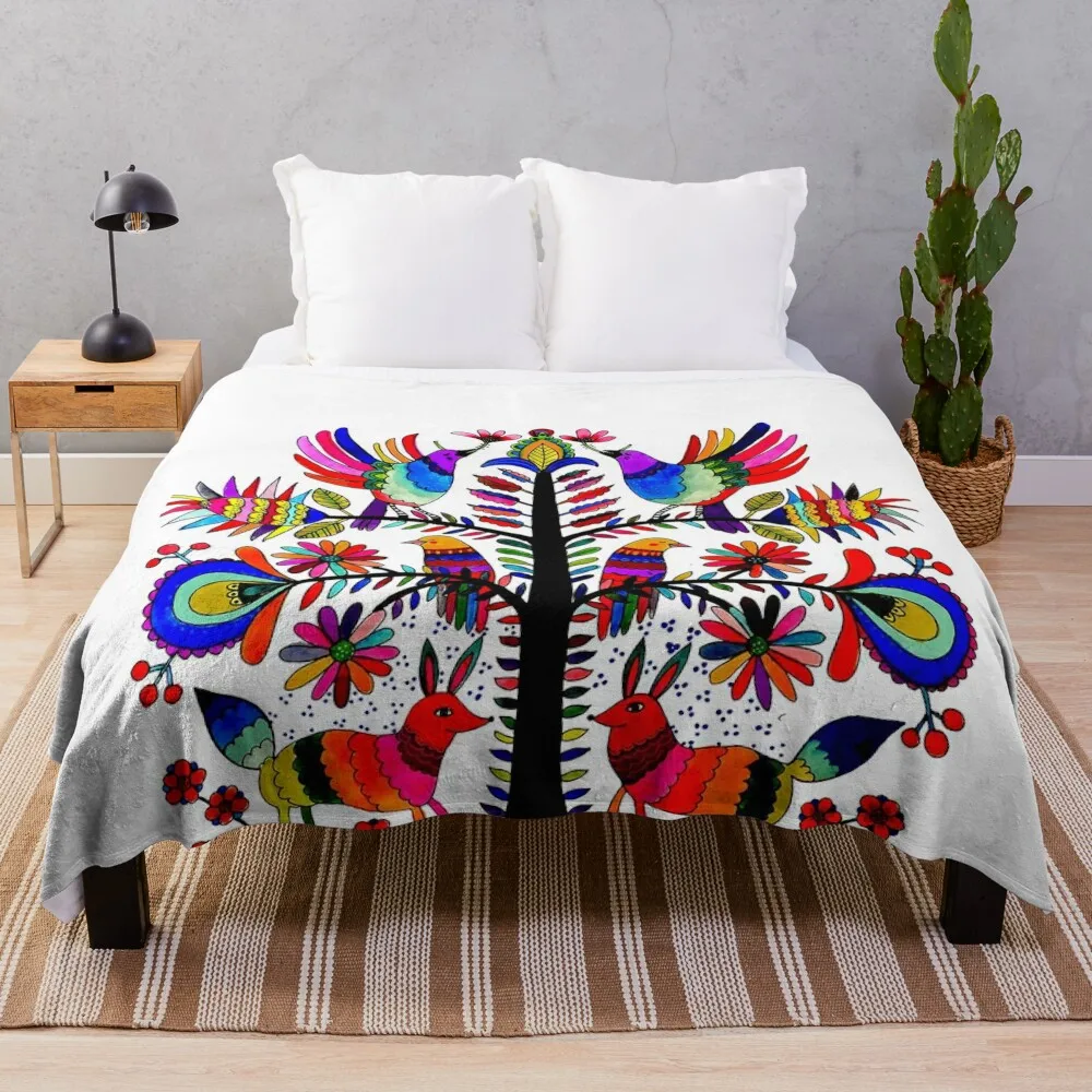 

Vibrant Otomi Art Throw Blanket Soft Blanket Tourist Blanket
