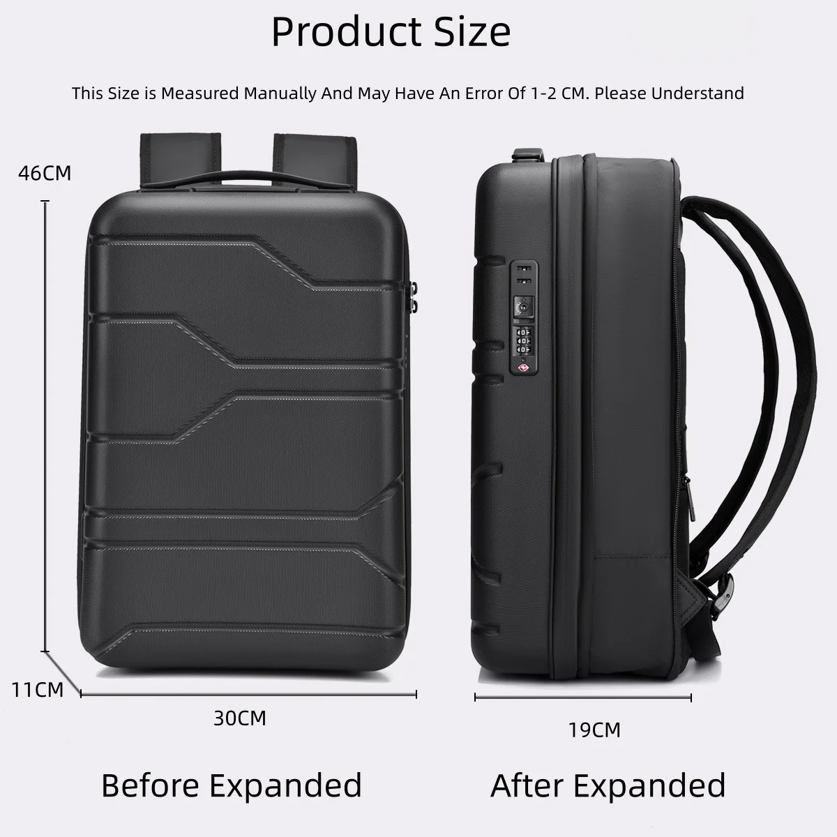 Black backpack front