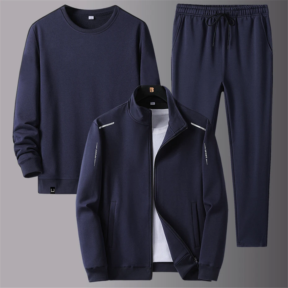 Men's Tracksuit Jogger Sportswear Spring Autumn Suit Men Sweatpants Jackets Plus Size 5XL Solid Sweatpant Set Jogging Suit